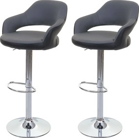 Stołek barowy MCW-F16 (zestaw 2 szt.),  szaro-czarny