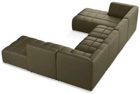 Narożnik z imitacji skóry (w kształcie litery U) w kolorze khaki Aloha – Makamii