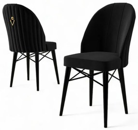 Zestaw krzeseł do jadalni Ritim Black and Black, 6 szt.