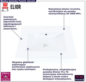 Biała ceramiczna umywalka meblowa 60 cm - Peonia