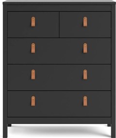 Czarna komoda pokojowa z szufladami Madrid 3+2
