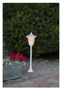 Biała ogrodowa lampa solarna LED Star Trading Flame