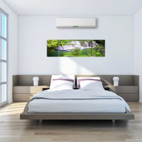 Obraz - Wodospady Huay Mae Khamin, Kanchanaburi, Tajlandia (170x50 cm)