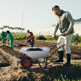 Taczka ogrodowa ocynkowana BARRY, max. pojemność 100l/250kg, srebrna/czarna Gardebruk