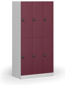 Szafka skrytkowa, 6 schowków, 1850 x 900 x 500 mm, demontaż, zamek RFID, drzwi czerwone
