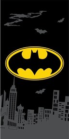 Czarny bawełniany ręcznik dziecięcy 70x140 cm Batman "The Emblem" – Jerry Fabrics