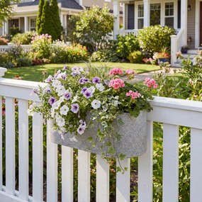 Outsunny Zestaw 2 Donic Wiszących z Systemem Drenażu i Haczykami 42 x 16 x 15 cm Jasnoszary | Aosom PL