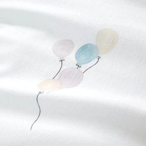 Biało-beżowa flanelowa pościel dziecięca dwuosobowa 200x200 cm Balloons Spot – Bianca