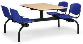 Euroseat Zestaw kuchenny 1930 x 1200 - siedziska niebieskie, blat buk