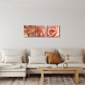 Obraz róż (z zegarem) (90x30 cm)