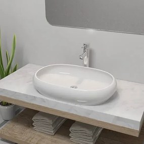 Owalna umywalka nablatowa z baterią - Leli 4X
