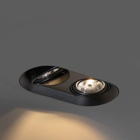 Zestaw 6 zaokrąglonych reflektorów wpuszczanych czarnych GU10 70mm 2-punktowe - Hubs