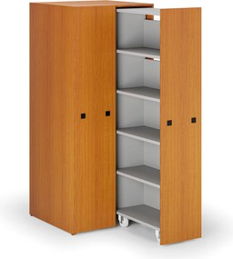 Szafa o dużej pojemności z wysuwanymi regałami, 841 × 846 × 2000 mm, czereśnia