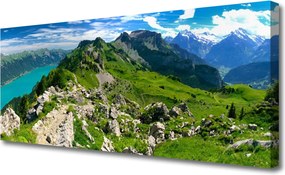 Fotoobraz na płótnie Górska Polana w Pełnym Słońcu