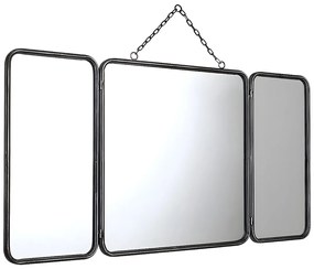 Lustro fryzjerskie vintage CERONE E - Dł. 60 x Wys. 112 cm - Szary metal