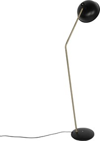 Lampa stojąca retro czarna z brązem - Milou