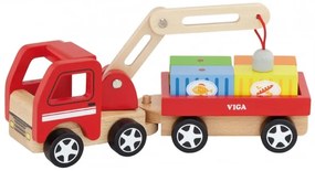 Drewniany dźwig z kontenerami viga toys