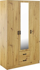 Trzydrzwiowa szafa uchylna z lustrem dąb artisan T9-A05