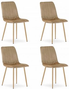 Aksamitne krzesło LAVA, brązowe