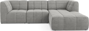 Szary narożnik z materiału bouclé (prawostronny/z szezlongiem) Aloha – Makamii
