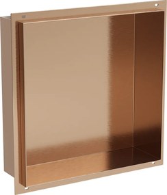 Mexen X-Wall-NR półka wnękowa bez kołnierza 30 x 30 cm, miedź szczotkowana - 19C1303010