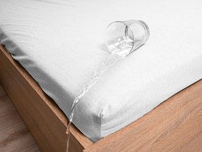 PrzytulneMieszkanie.pl Nieprzemakalne prześcieradło do dziecięcego łóżeczka JERSEY 60x120 cm białe
