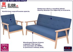 Tapicerowany zestaw wypoczynkowy Kifi 2X - Niebieski