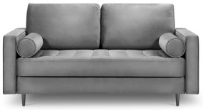Jasnoszara aksamitna sofa Milo Casa Santo, 174 cm