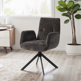 HOMCOM Fotel tapicerowany, fotel akcentowy, nowoczesny design, obrotowy, do 120 kg, czarny