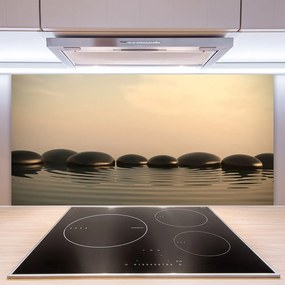 Panel Szklany Refleksy Wody na Kamieniach