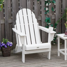 Outsunny krzesło ogrodowe Adirondack kolor biały 75 cm x 87 cm x 93 cm