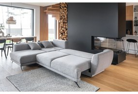 Rozkładana sofa narożna LARDE, turkusowa Wersja: Lewy róg