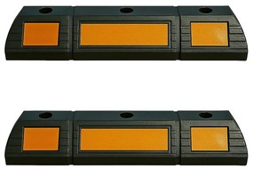 Zestaw 2 barier ochronnych do parkowania – gumowa bariera ochronna o długości 59 cm z żółtą taśmą odblaskową