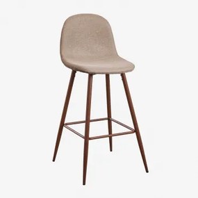Zestaw 4 Wysokich Stołków Glamm Ciemne Drewno & Gris Topo & ↑75 Cm - Sklum