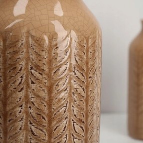 Osłonka Ceramiczna Brąz 17 cm Nowoczesny Wazon zdobiony Elegancki vintage