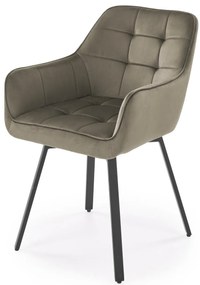 Krzesło do jadalni obrotowe z podłokietnikami beżowe welurowe K588