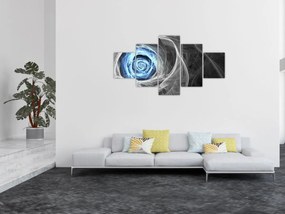 Obraz - Abstrakcyjny niebieski róż (125x70 cm)