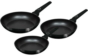 BerlingerHaus Zestaw patelni z powłoką tytanowąBlack Vantage, 3 sztuki