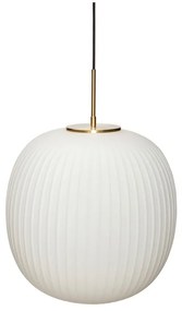 Biała lampa wisząca ze szklanym kloszem ø 40 cm Serene – Hübsch