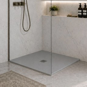 Brodzik z konglomeratu kwadratowy szary 80 x 80 DIAMO Light Grey
