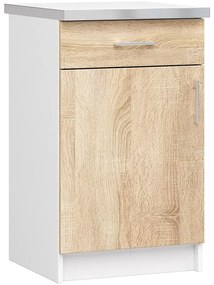 Dolna szafka kuchenna z blatem dąb sonoma 50 cm F0-P96
