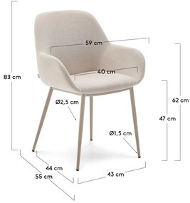 Kremowe krzesło Konna – Kave Home