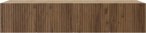Szafka RTV LIVO - Dąb artisan / Wisząca / Front Brązowy / 4 drzwi / 200 cm