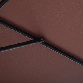 Outsunny Parasol Przegubowy Ogrodowy z Korbką Ręczną Kolor Kawowy Ø2,7x2,35m | Aosom PL