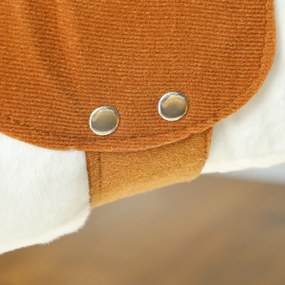 AIYAPLAY Konik na Biegunach z Efektami Dźwiękowymi, Miękka Sierść, dla Dzieci 3-8 Lat, 85 x 28 x 60 cm, Brązowy/Kremowy