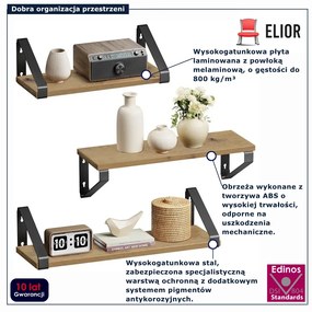 Komplet 3 półek wiszących dąb artisan - Tocador 5X
