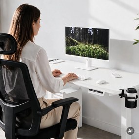 Duże biurko sit-stand do pracy Aria 160×80 cm, białe