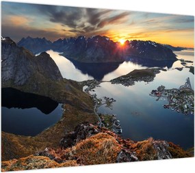 Obraz na szkle - Krajobraz górski, Norwegia (70x50 cm)