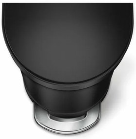 Simplehuman Owalny kosz pedałowy z ramą ze stalinierdzewnej Slim 45 l, czarny
