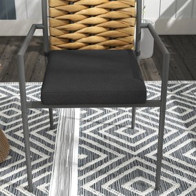 Outsunny Krzesła ogrodowe Krzesła na zewnątrz, Stylowe, mieszczące się w pogodzie, nowoczesne wzornictwo, 57 x 58 x 87cm, Czarny